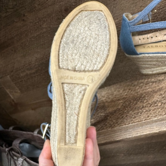 Talbots Lyndsay Strappy Denim Espadrille Wedges - Size 6.5M - Picture 4 of 8